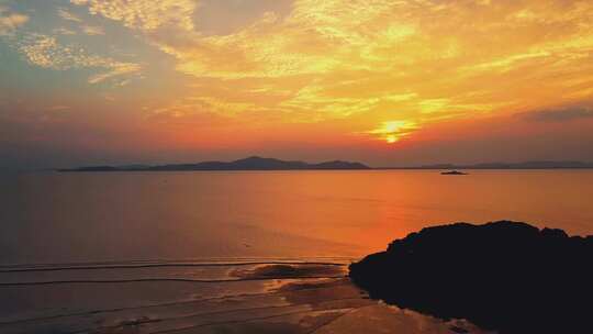 无锡太湖落日 夕阳 军幛山