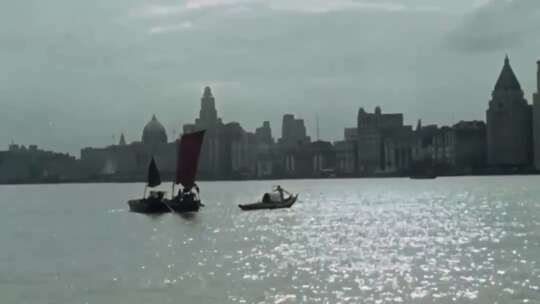 民国时期上海黄浦江外滩码头港口航运