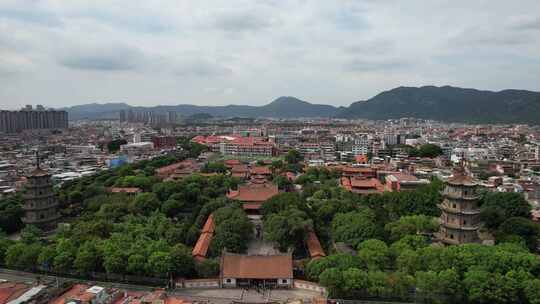 福建泉州古西街钟楼开元寺航拍