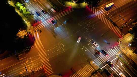 杭州下沙城市夜景车流延时