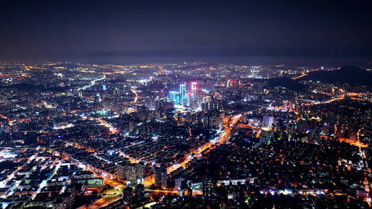 青岛夜景航拍延时8K