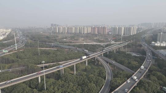 上海莘庄立交高架桥4K航拍原素材3