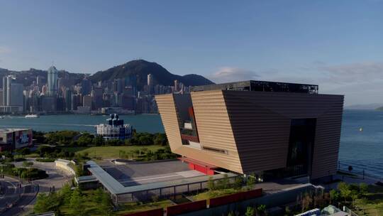 香港故宫文化博物馆大气航拍视频素材模板下载