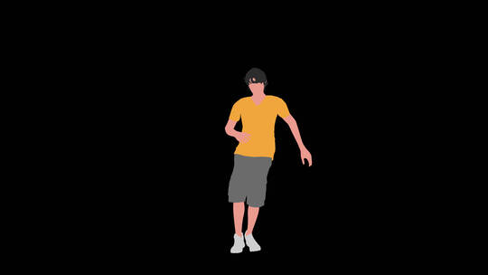 2D男孩跳舞蹈视频素材模板下载