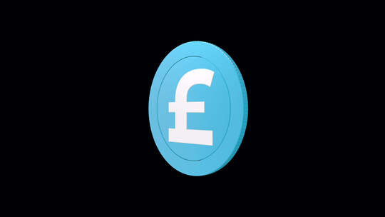 英镑货币硬币Alpha循环视频素材模板下载