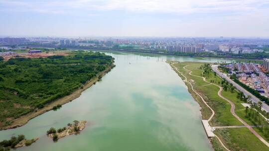 衢江自然风貌和衢州现代城市风光航拍