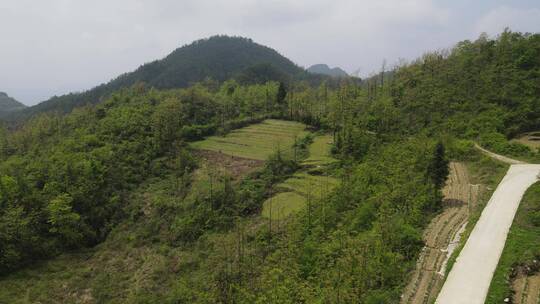 航拍大好河山青山绿水连绵山脉