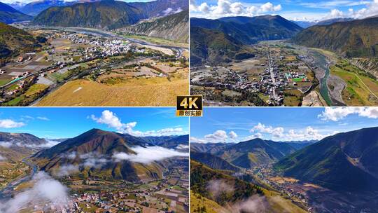 川西藏区村庄乡镇高清在线视频素材下载