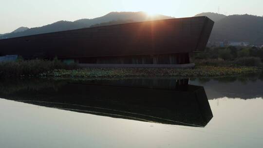 航拍杭州萧山湘湖景区