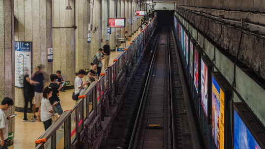 北京地铁站台延时素材地铁一号线