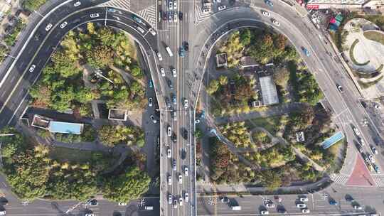 长沙城市拥堵交通航拍