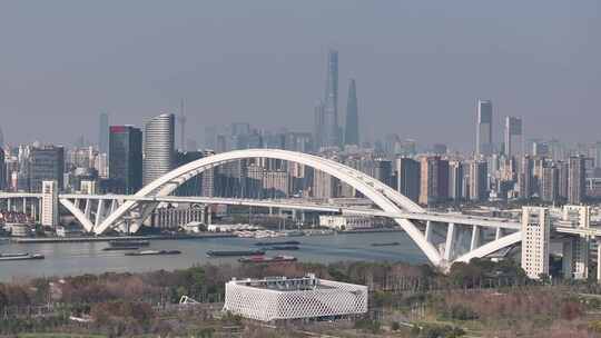 上海卢浦大桥航拍空镜