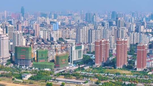 江西南昌赣江高楼大厦城市风景风光航拍摩天