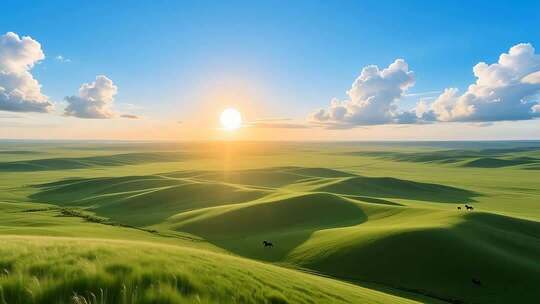 草原上升起不落的太阳4K