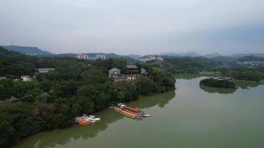 广东惠州西湖准提寺航拍视频素材模板下载