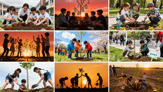 植树节 312 植树节儿童种树活动