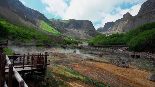 天然火山温泉视频素材模板下载