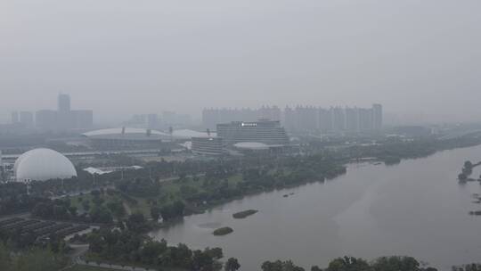 南京浦口科创广场航拍大楼风景