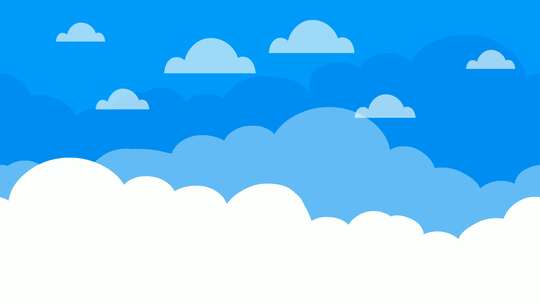 循环动态卡通天空白云背景视频