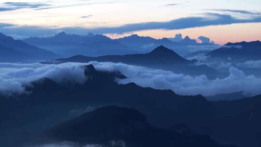 后10秒牛背山右山谷落日云海延时