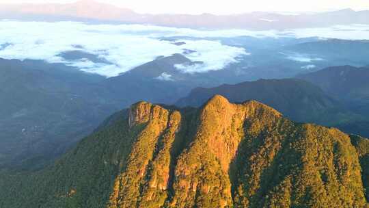 海南五指山热带雨林国家森林公园山脉日出