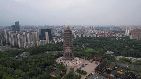 江苏常州天宁禅寺红梅公园航拍