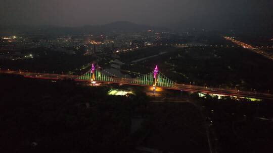 航拍北京昌平南环大桥夜景