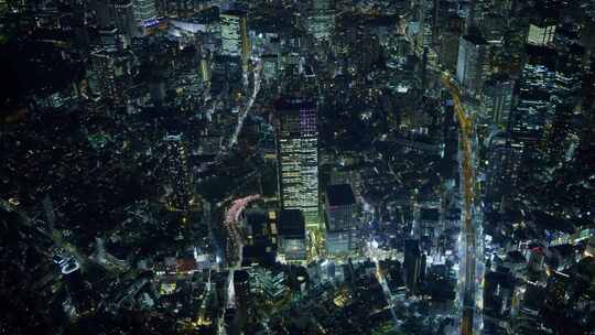 日本东京夜景航拍