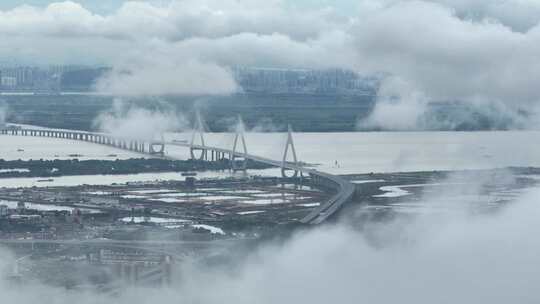 中国广东省珠海市洪鹤大桥视频素材模板下载
