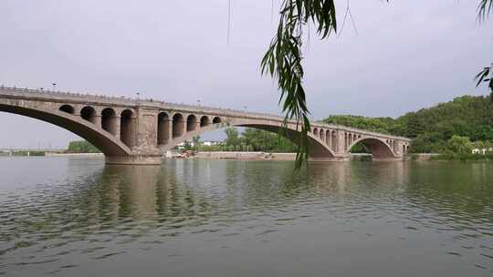 洛阳旅游龙门石窟龙门桥石拱桥空境升格