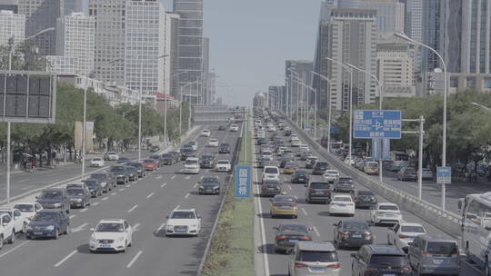 一线都市 北京国贸车流 北京白领通勤视频素材模板下载