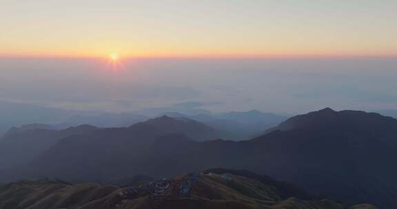 江西萍乡武功山日出日落云海航拍风光