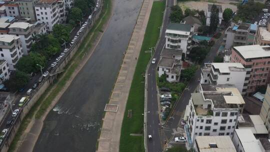 航拍深圳河流