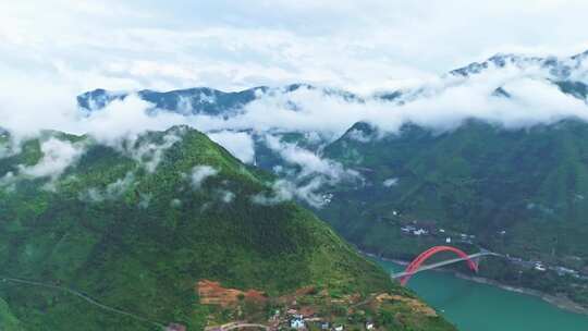 航拍长江三峡巫山段