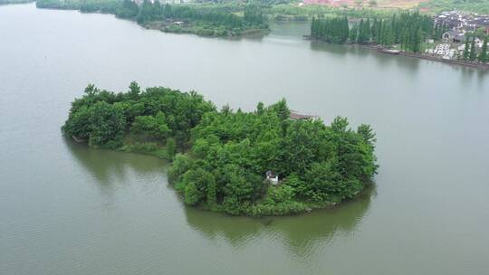 航拍杭州萧山湘湖景区