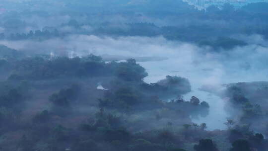 山水画 晨光晨雾 唯美意境