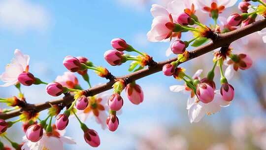 万物复苏花瓣生长种子发芽冰雪融化春暖花开