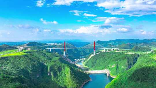 贵州桥梁龙里河大桥航拍延时