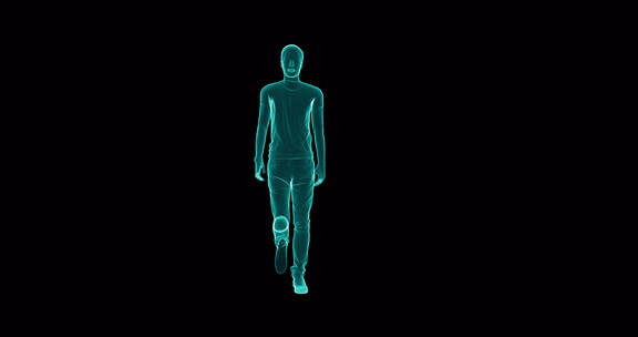 5G数据男人行走数字人体数字视频数字动画