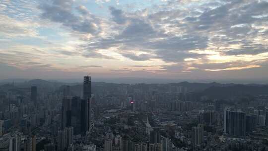 航拍贵州贵阳城市天际线贵阳大景