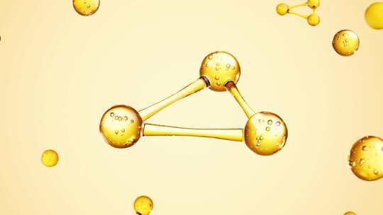 金色水珠细胞保湿精华因子视频素材模板下载