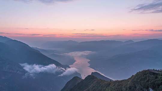 8K壮丽长江三峡祖国山河风光朝霞延时