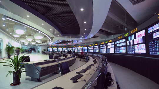 电视台播出监看机房 延时拍摄素材