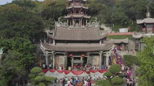 湄洲岛鹅尾神石园沙滩景区景点航拍风景