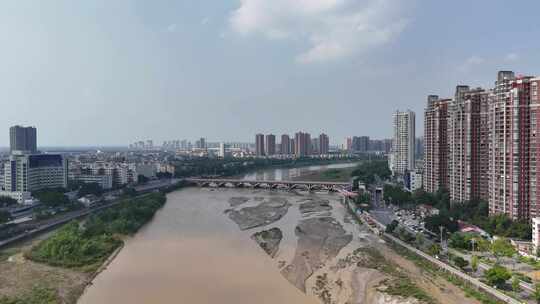 四川德阳青衣江路大桥航拍