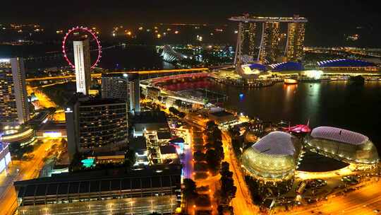 新加坡夜景视频素材模板下载