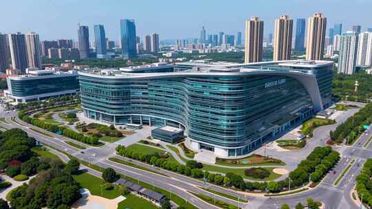 现代建筑城市航拍全景