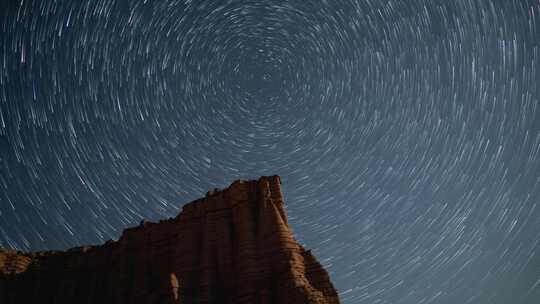 4K无人区新疆罗布泊大海道日出星空夜晚