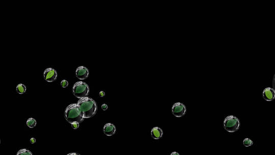 泡泡绿叶粒子动画素材视频素材模板下载