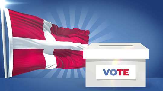 丹麦国旗和投票箱2024年大选视频素材模板下载